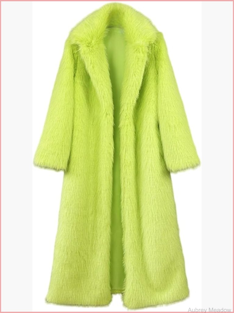 Women's Shaggy Faux Fur Maxi Overcoat Cardigan Long Coat Wrap Style